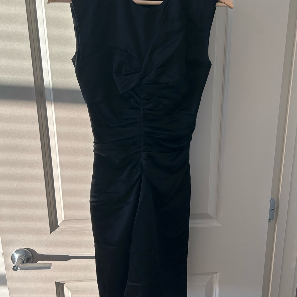 Isabel marant ESTA RUCHED SATIN MINI DRESS CLARET IN BLACK